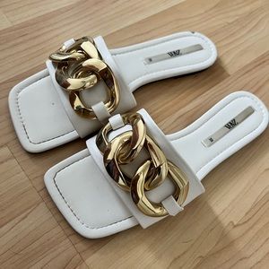 Zara Womens sandals  with gold embellish, size :7.5